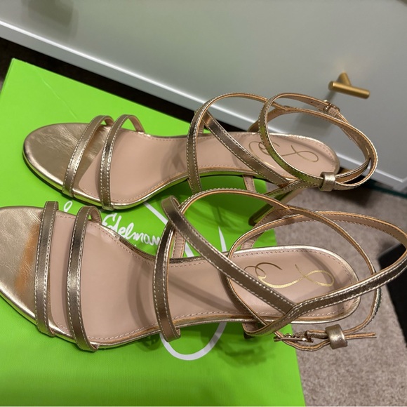 Sam Edelman Delanie Gold Leather Strappy Heels – Size 8.5 – NIB - Picture 3 of 6